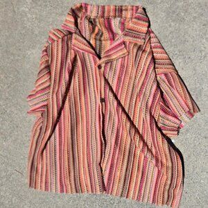 Casual knit see through button shirt